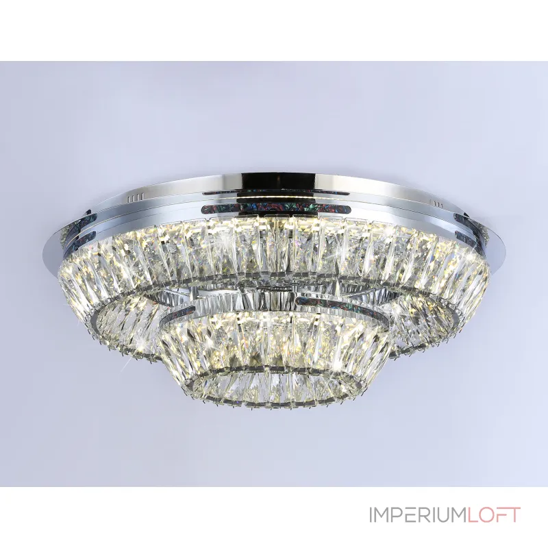 Потолочная светодиодная люстра с хрусталем TR5029 CH/CL хром/прозрачный 3000K/4200K/6400K 81W D600*207 (Без ПДУ) от NovaLamp