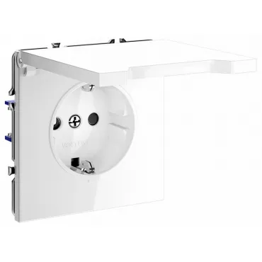 Розетка с заземлением и со шторкой без рамки с крышкой Voltum S70 VLS040301 Розетка с заземлением и со шторкой без рамки с крышкой Voltum S70 VLS040301