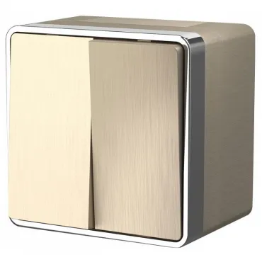 Выключатель двухклавишный влагозащищенный Werkel Gallant (шампань рифленый) W5020210