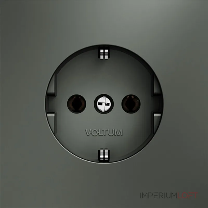 Розетка встраиваемая S70 с заземлением 16А (титан) Voltum VLS040106