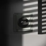 Терморегулятор электронный S70 с индикацией и датчиком для теплого пола (титан) Voltum VLS070106