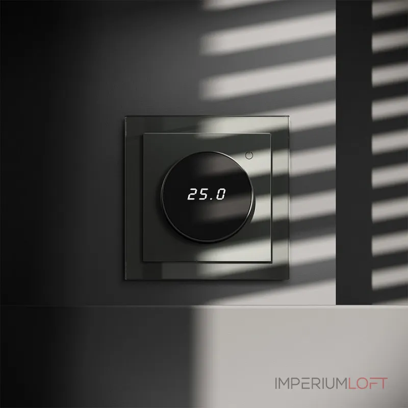 Терморегулятор электронный S70 с индикацией и датчиком для теплого пола (титан) Voltum VLS070106