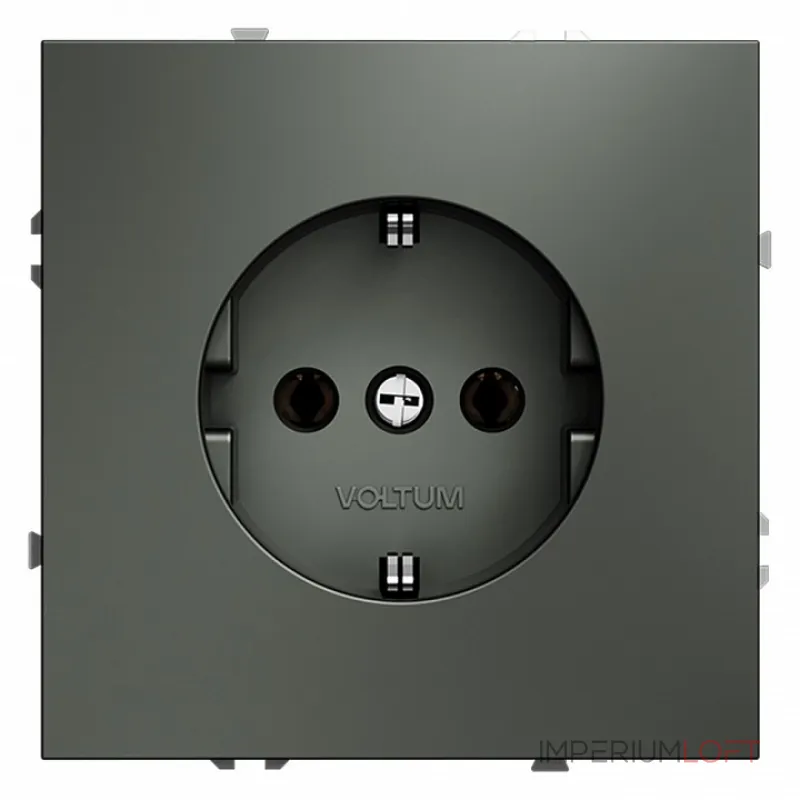Розетка встраиваемая S70 с заземлением 16А (титан) Voltum VLS040106