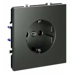 Розетка встраиваемая S70 с заземлением 16А (титан) Voltum VLS040106