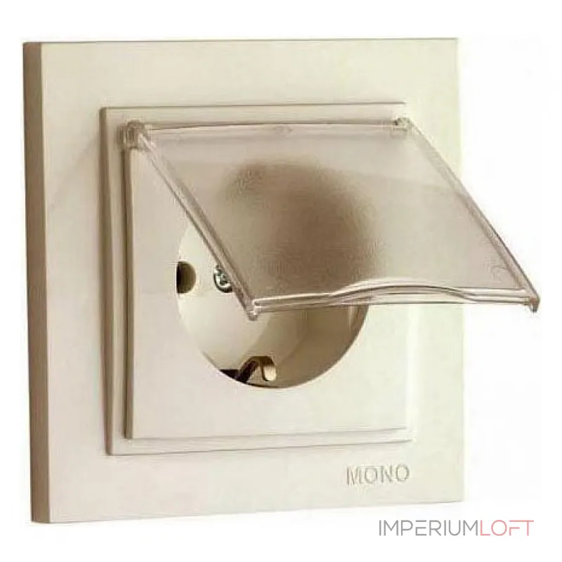 Розетка с заземлением с крышкой Mono Electric Despina 102-170021-118 от ImperiumLoft