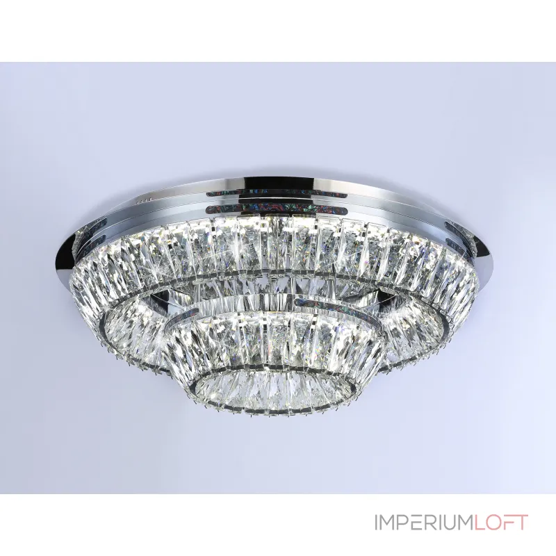 Потолочная светодиодная люстра с хрусталем TR5029 CH/CL хром/прозрачный 3000K/4200K/6400K 81W D600*207 (Без ПДУ) от NovaLamp