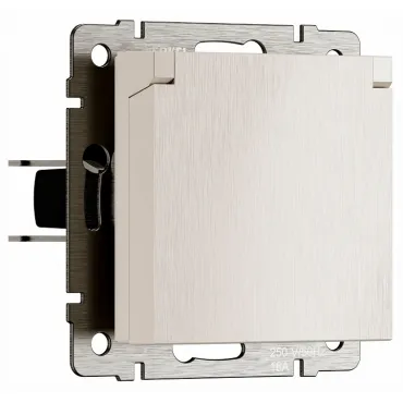 Розетка влагозащищенная с заземлением и со шторкой, без рамки с крышкой Werkel перламутровый рифленый W1171213 Розетка влагозащищенная с заземлением и со шторкой, без рамки с крышкой Werkel перламутровый рифленый W1171213