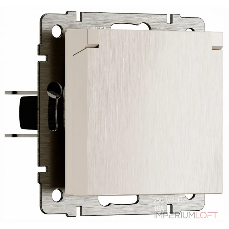 Розетка влагозащищенная с заземлением и со шторкой, без рамки с крышкой Werkel перламутровый рифленый W1171213 от ImperiumLoft Розетка влагозащищенная с заземлением и со шторкой, без рамки с крышкой Werkel перламутровый рифленый W1171213 от ImperiumLoft