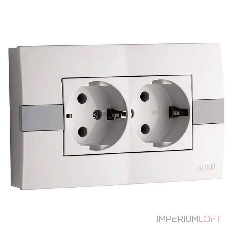 Розетка двойная с заземлением Mono Electric Eсо 101-010104-120 от ImperiumLoft