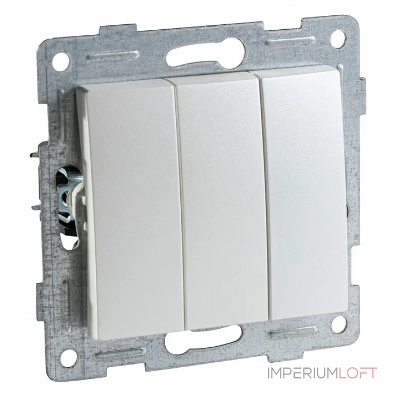 Выключатель трехклавишный без рамки Gusi Electric BRAVO С10В3-028 от ImperiumLoft