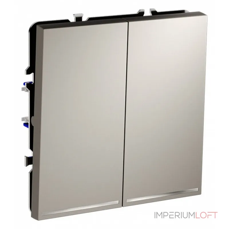 Проходной переключатель встраиваемый S70 двухклавишный с подсветкой 10А (кашемир) Voltum VLS020403 Проходной переключатель встраиваемый S70 двухклавишный с подсветкой 10А (кашемир) Voltum VLS020403