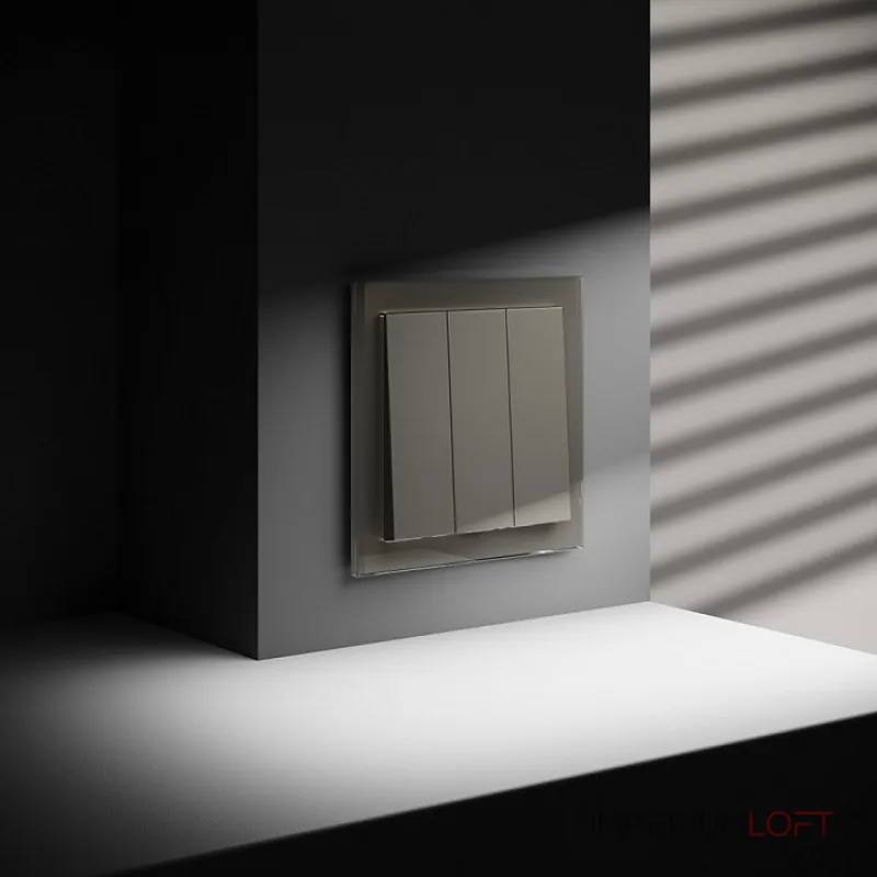 Выключатель трехклавишный без рамки Voltum S70 VLS030104 от ImperiumLoft