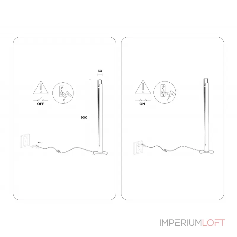 Светильник светодиодный напольный TN71344 BK черный LED 10W 4200K D60*900 от NovaLamp