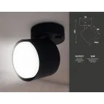 Накладной спот с выключателем TA133 BK черный GX53 max 12W D79*134*D84 от NovaLamp