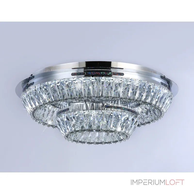 Потолочная светодиодная люстра с хрусталем TR5029 CH/CL хром/прозрачный 3000K/4200K/6400K 81W D600*207 (Без ПДУ) от NovaLamp