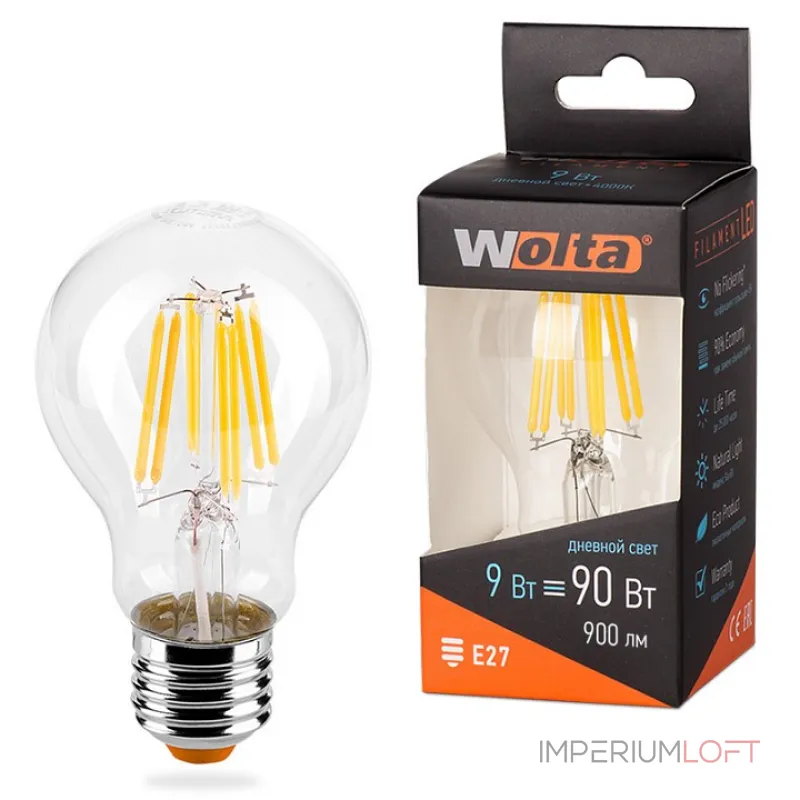 Лампа светодиодная Wolta E27 9Вт 4000K 25S60BLFT9E27 от ImperiumLoft Лампа светодиодная Wolta E27 9Вт 4000K 25S60BLFT9E27 от ImperiumLoft