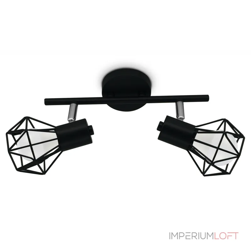 Настенно-потолочный спот в стиле лофт TR8621/2 BK/CH черный/хром E27*2 max 40W 260*91*175 от NovaLamp