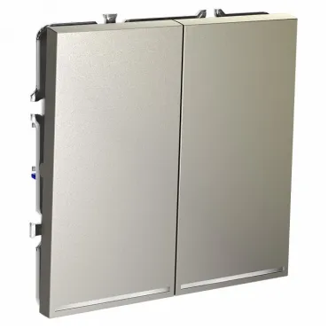 Выключатель встраиваемый S70 двухклавишный с подсветкой 10А (шелк) Voltum VLS020204