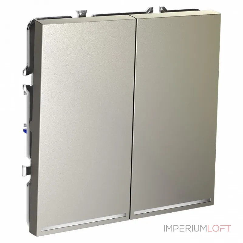 Выключатель встраиваемый S70 двухклавишный с подсветкой 10А (шелк) Voltum VLS020204