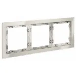 Рамка стеклянная S70 на 3 поста (кашемир стекло) Voltum VLS110303
