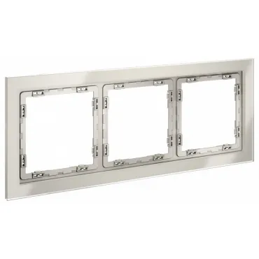 Рамка стеклянная S70 на 3 поста (кашемир стекло) Voltum VLS110303