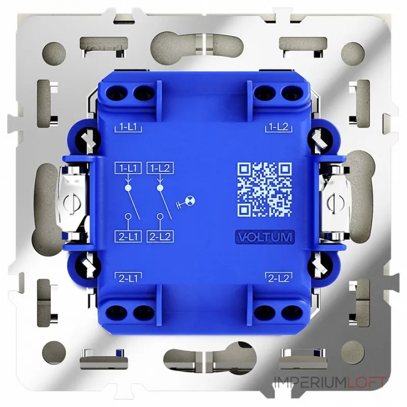 Выключатель встраиваемый S70 двухклавишный с подсветкой 10А (шелк) Voltum VLS020204