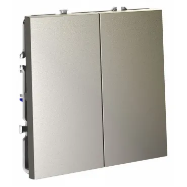 Выключатель с самовозвратом встраиваемый S70 двухклавишный 10А (шелк) Voltum VLS020604