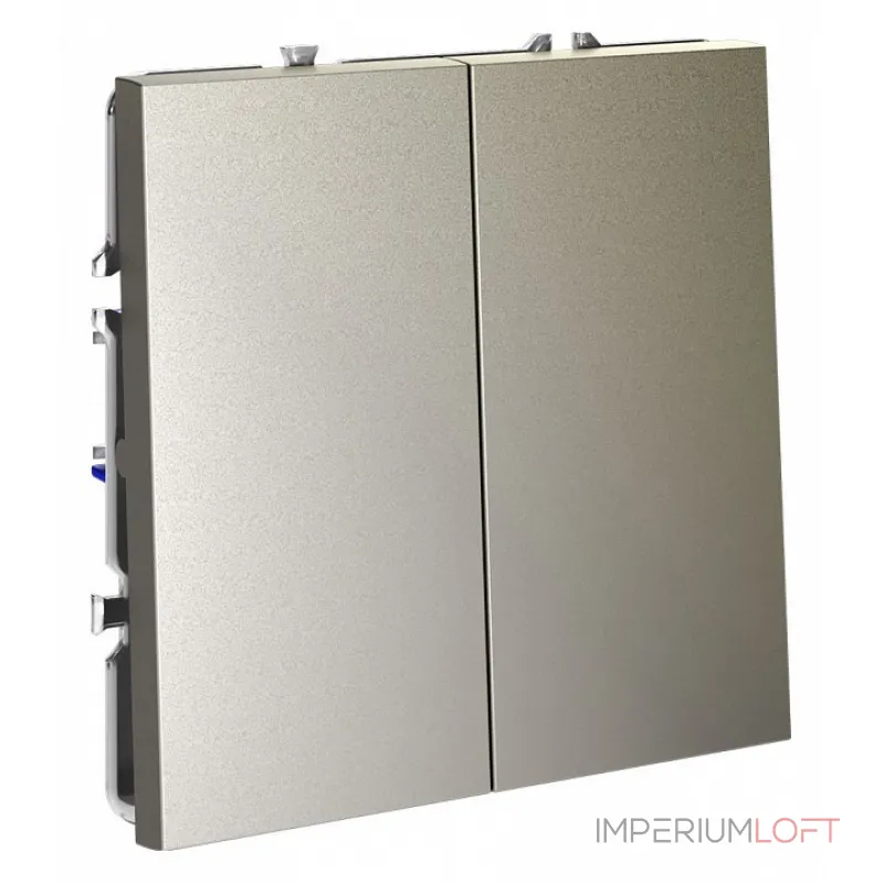 Выключатель с самовозвратом встраиваемый S70 двухклавишный 10А (шелк) Voltum VLS020604