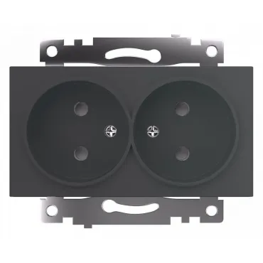 Розетка двойная с заземлением и со шторками. без рамки Stekker Катрин 49421 Розетка двойная с заземлением и со шторками. без рамки Stekker Катрин 49421