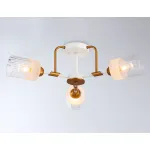 Светильник подвесной TR303321/3 WH/GD/CL/FR белый/золото/прозрачный/белый матовый E27*3 max 60W D620*210 от ImperiumLoft