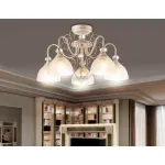 Потолочная люстра TR3057/5 BG/GD/FR бежевый/золото/белый матовый E27/5 max 40W D600*380 от ImperiumLoft