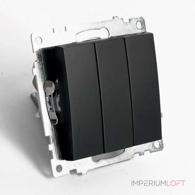 Выключатель трехклавишный без рамки Stekker Катрин 49172 от ImperiumLoft