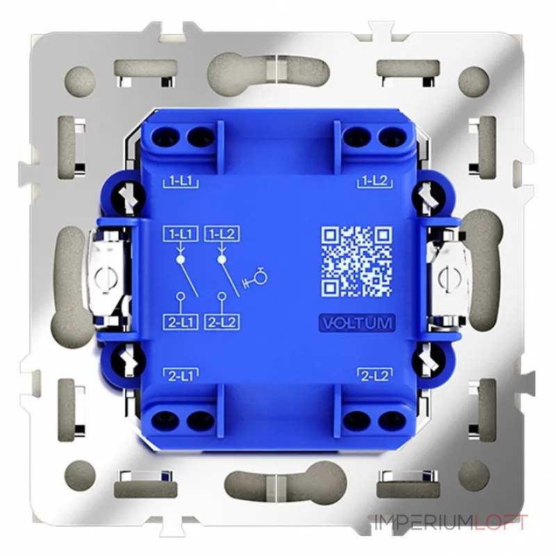 Выключатель с самовозвратом встраиваемый S70 двухклавишный 10А (шелк) Voltum VLS020604