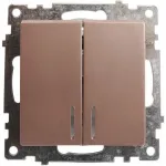 Выключатель двухклавишный с подсветкой без рамки Stekker Катрин 39593 от ImperiumLoft