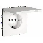 Розетка встраиваемая S70 с заземлением защитными шторками и крышкой 16А (белый матовый) Voltum VLS040302