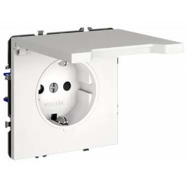 Розетка встраиваемая S70 с заземлением защитными шторками и крышкой 16А (белый матовый) Voltum VLS040302 Розетка встраиваемая S70 с заземлением защитными шторками и крышкой 16А (белый матовый) Voltum VLS040302