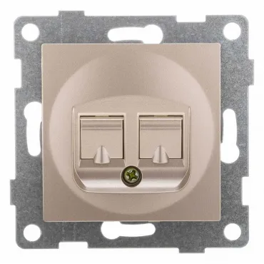 Розетка двойная телефонная RJ-12 Gusi Electric UGRA С11Т2-027