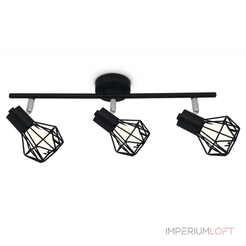 Настенно-потолочный спот в стиле лофт TR8622/3 BK/CH черный/хром E27*3 max 40W 460*91*175 от NovaLamp