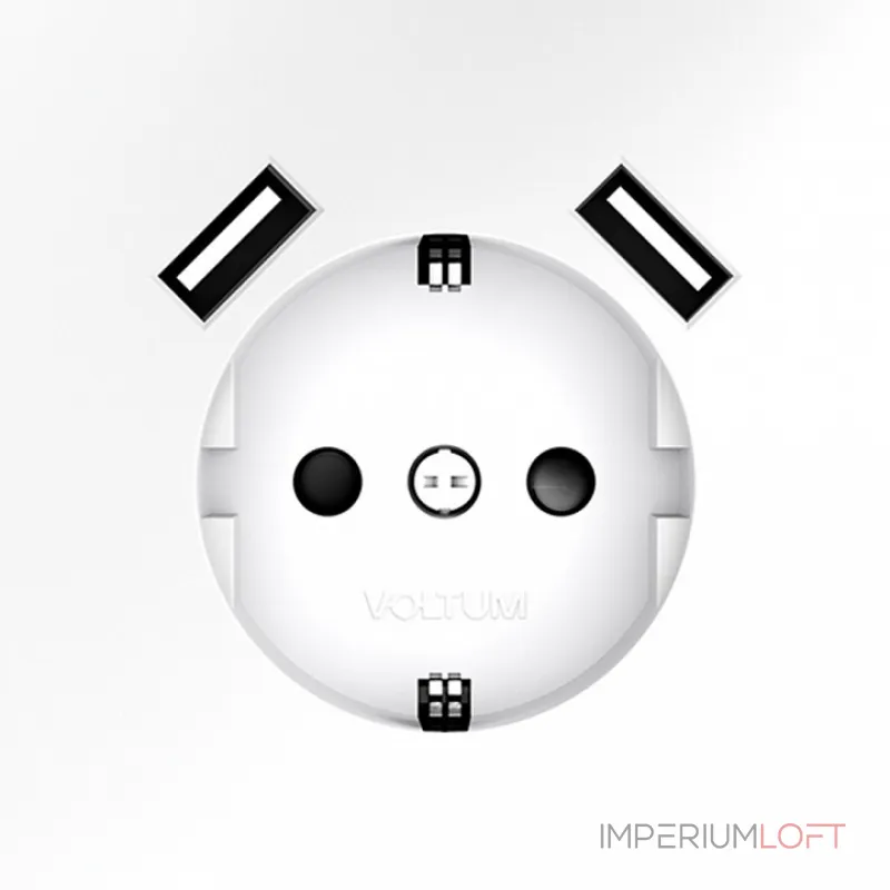 Розетка с заземлением и со шторкой и 2хUSB type A без рамки Voltum S70 VLS040402 от ImperiumLoft