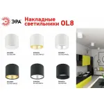 Накладной светильник Эра OL8 GX53 BK/GD Б0048539 от ImperiumLoft