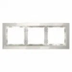 Рамка стеклянная S70 на 3 поста (кашемир стекло) Voltum VLS110303