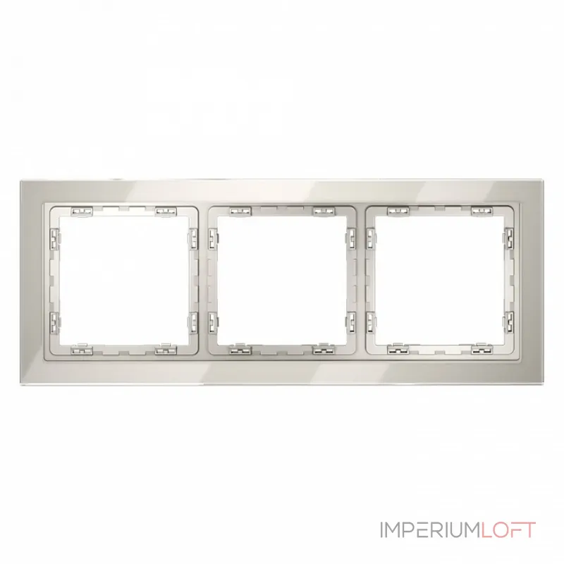 Рамка стеклянная S70 на 3 поста (кашемир стекло) Voltum VLS110303