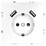 Розетка с заземлением и со шторкой и 2хUSB type A без рамки Voltum S70 VLS040402 от ImperiumLoft