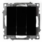 Выключатель трехклавишный без рамки Stekker Катрин 49172 от ImperiumLoft