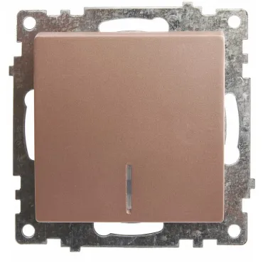 Выключатель одноклавишный с подсветкой без рамки Stekker Катрин 39591 Выключатель одноклавишный с подсветкой без рамки Stekker Катрин 39591