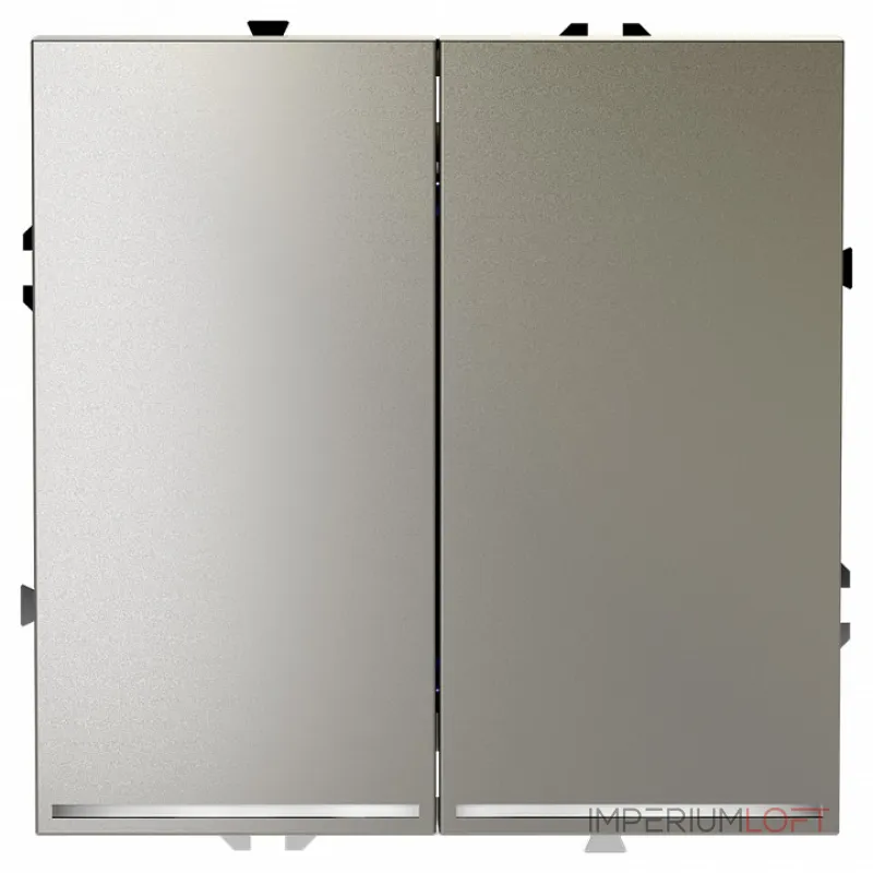 Выключатель встраиваемый S70 двухклавишный с подсветкой 10А (шелк) Voltum VLS020204