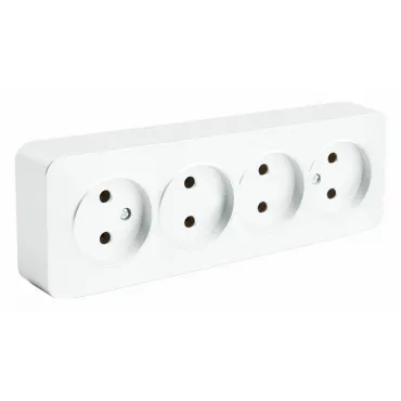 Розетка четверная без заземления Stekker София 49307 Розетка четверная без заземления Stekker София 49307