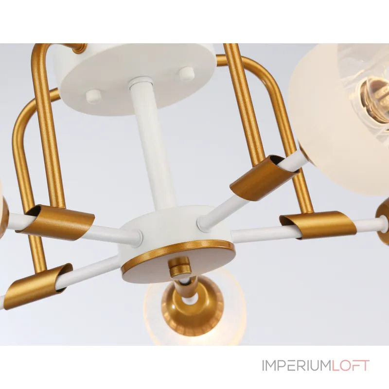 Светильник подвесной TR303323/5 WH/GD/CL/FR белый/золото/прозрачный/белый матовый E27*5 max 60W D620*200 от NovaLamp