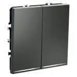 Проходной переключатель встраиваемый S70 двухклавишный с подсветкой 10А (титан) Voltum VLS020406