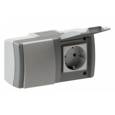 Блок с розеткой и выключателем Mono Electric Octans IP54 154-020001-180 Блок с розеткой и выключателем Mono Electric Octans IP54 154-020001-180